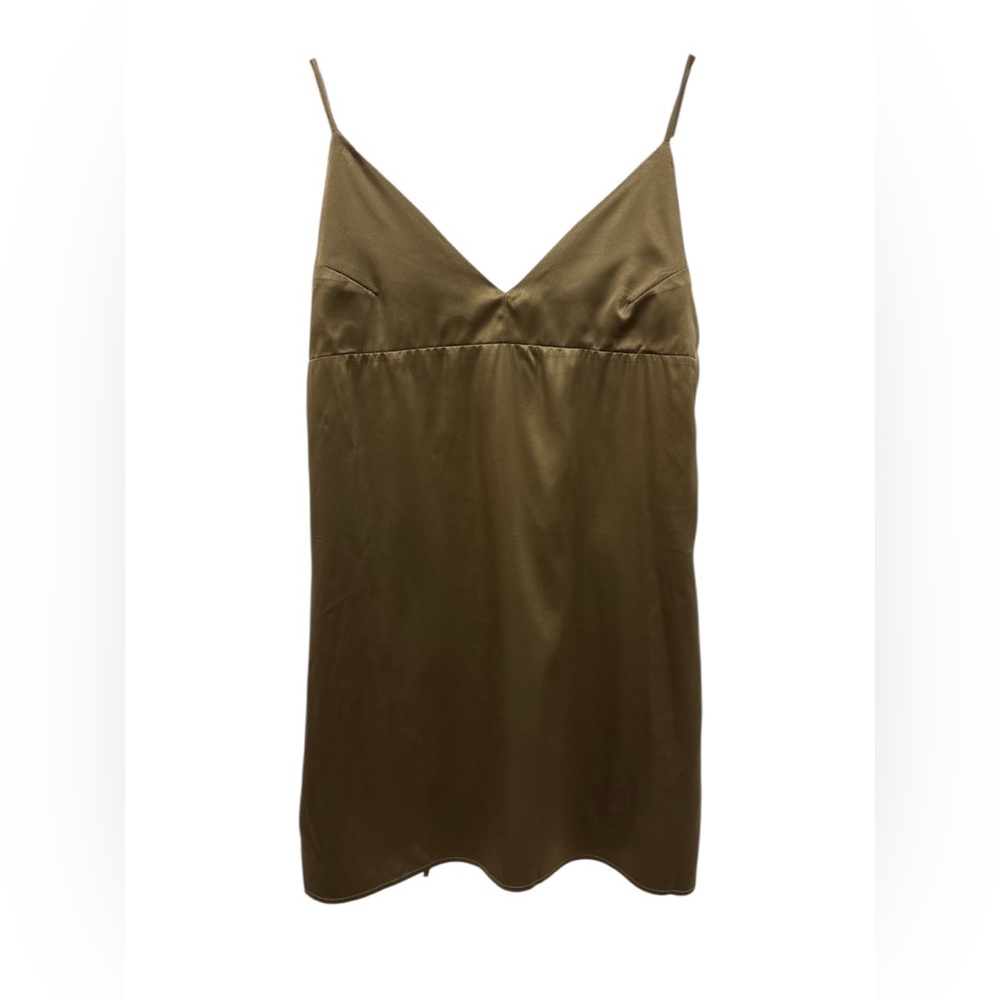Elegant Green Satin Slip Dress. Makers Of Dreams. Size small